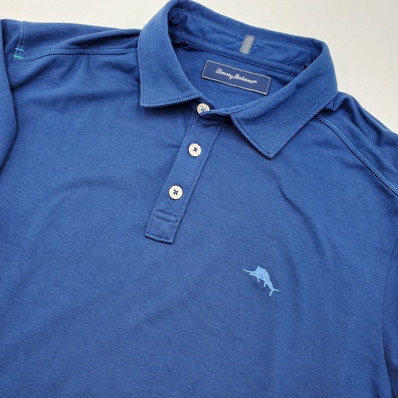 Tommy Bahama Other - Tommy Bahama Mens Blue Marlin Logo Short Sleeve Polo Shirt Size M Cotton Modal